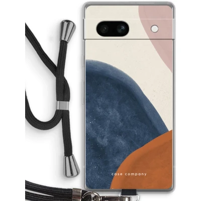 Afbeelding van Case Company® hoesje met Koord geschikt voor Google Pixel 7A Geo #1 Telefoonhoesje Zwart Bescherming aan alle Kanten en Over de Schermrand