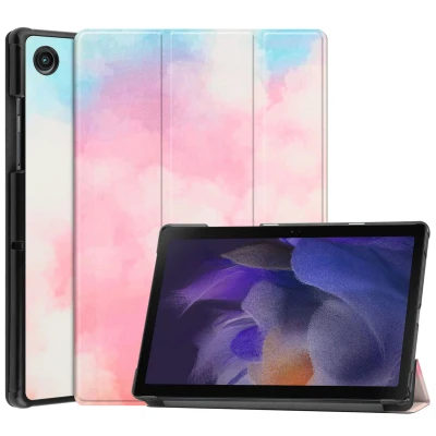 Afbeelding van iMoshion Tablet Hoes Geschikt voor Samsung Galaxy Tab A8 (2021/2022) Design Trifold Bookcase Meerkleurig /Sky