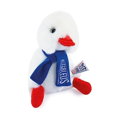 Afbeelding van Mascotte Doudou et Compagnie Allez les Bleus Cocorico witte sjaal