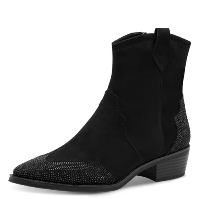 Afbeelding van MARCO TOZZI 2 25340 43 Enkellaarzen voor dames, zwart.