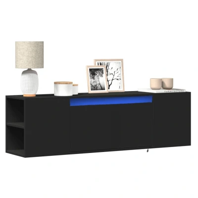 Afbeelding van vidaXL Tv wandmeubel met LED verlichting 135x31x39,5 cm zwart