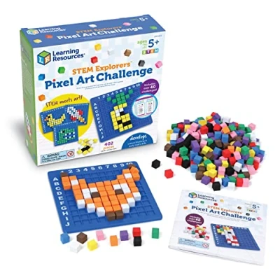 Afbeelding van Learning Resources ExplorersPixel Art Challeng Explorers, 402 stuks, vanaf 5 jaar, speelgoed, coderingsbasis voor kinderen, STEM activiteiten de klas, meerkleurig, medium, LER9463