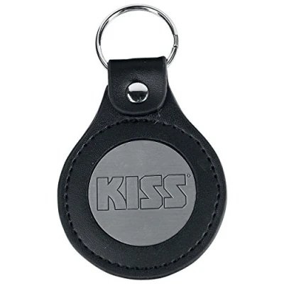 Afbeelding van Kiss Logo Sleutelhanger Zwart/Zilverkleurig