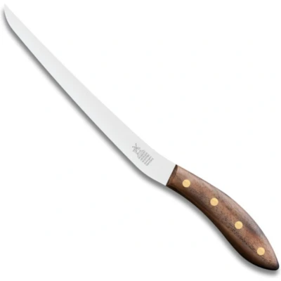 Afbeelding van Robert Herder Fileermes SeaKnives Edwin Vinke&#039;s Stijf RVS Lemmet 210 mm Heft Walnotenhout