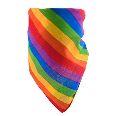 Afbeelding van TRIXES Regenboogbandena, regenbooggeschenken, LGBTQA+, bandana, katoen, neckerchief, meerkleurig, dierenaccessoires, sjaal, festivalaccessoires, Eén maat, Meerkleurig