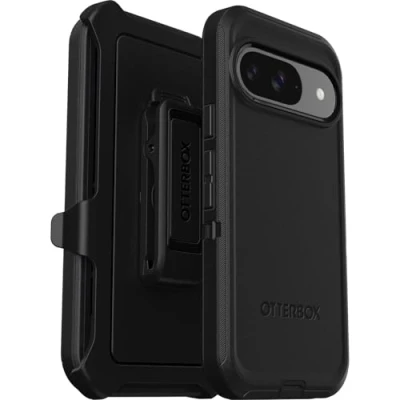 Image de OtterBox Defender Series Coque de protection pour téléphone portable robuste polycarbonate, élastomère thermoplastique (TPE) noir Google Pixel 9, 9 Pro