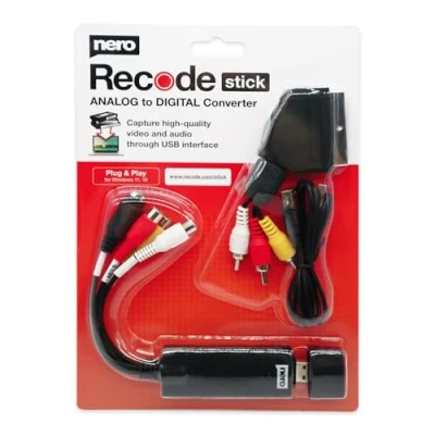 Afbeelding van Nero Videobrander met Scart adapter VHS naar USB scannen DVD pc audio en analoge video omzetter S Hi8 Super 8 Windows 11/10 MacOS