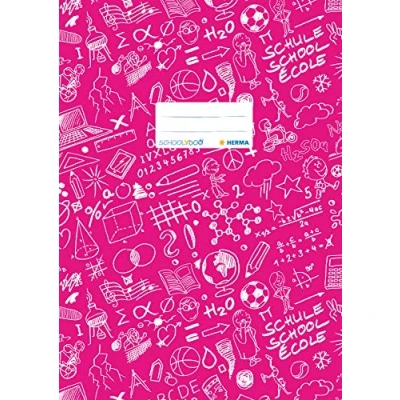 Image de Herma Schoolydoo Protège cahiers en plastique, format A4, à motifs, 1 pièce rose