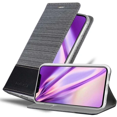 Afbeelding van Cadorabo Hoesje geschikt voor Apple iPhone XS MAX in GRIJS ZWART Beschermhoes met magnetische sluiting, standfunctie en kaartvakje Book Case Cover Etui