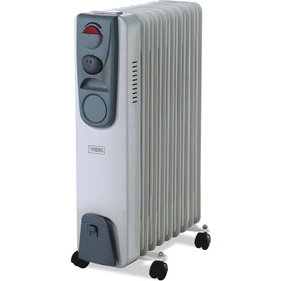Afbeelding van Trebs 99405 Olieradiator Mobiele Oliegevulde kachel met Wielen Wit