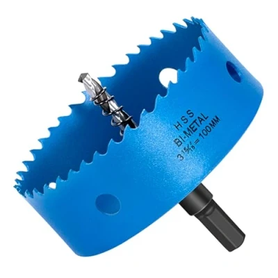 Afbeelding van Hychika gatenzaag 100 mm, bimetaal HSS M42 voor hout, zacht metaal, kunststof, gipsplaten en gipsplaten, met scheidingsboor inbussleutel