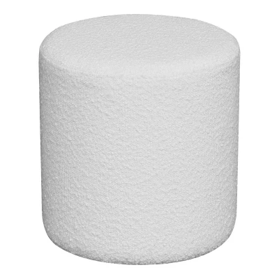 Afbeelding van Ejby Pouf in bouclé, white, Ø34x36 cm, HN1232
