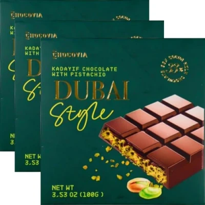 Afbeelding van Chocovia Dubai Chocolade 100 g x 3 stuks