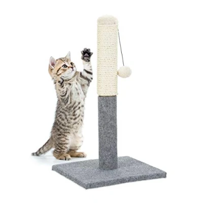 Afbeelding van Relaxdays krabpaal katten grijs vrijstaand sisal kattenkrabpaal M8 krabmeubel
