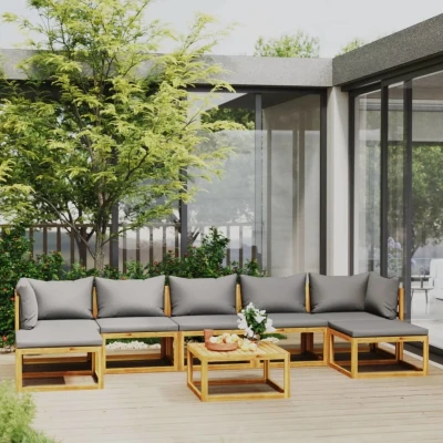 Afbeelding van 8 delige Loungeset met kussens massief acaciahout