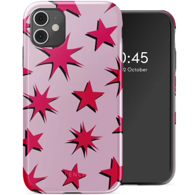 Afbeelding van Selencia Hoesje Geschikt voor iPhone 11 Vivid Backcover Stars Rubine Red Light Pink
