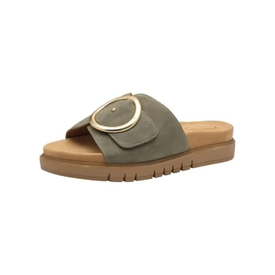 Afbeelding van Tamaris comfortabele damesslippers van leer, elegant, sandalen voor dames, Salie, 38 EU