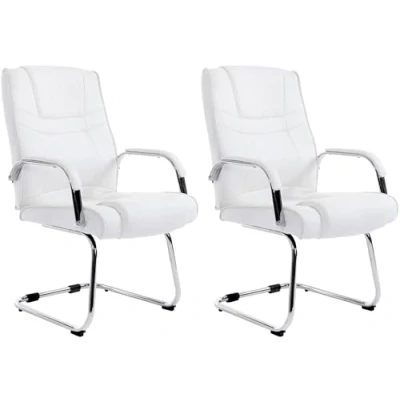Afbeelding van CLP Attila Set van 2 Eetkamerstoelen Kunstleer wit