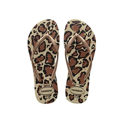 Afbeelding van Havaianas Slim Animals dames Teenslippers. Teenslipper, Veelkleurig (Sand Grey/Rose Gold) , 37/38 EU
