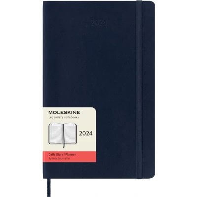 Image de Agenda civil journalier Moleskine 2024 12 mois Grand Format Couverture Souple Bleu Saphir
