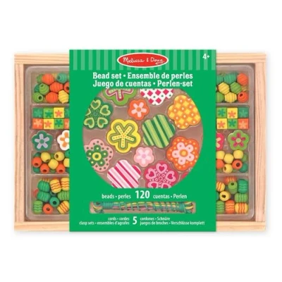 Image de Kit créatif Melissa &amp; Doug Ensemble de perles en bois Puissance florale