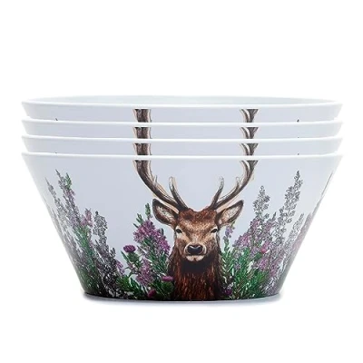 Afbeelding van Set Picknick/Camping Schaaltjes RPET Wild Stag Hert 4 stuks 6,5x14,5cm