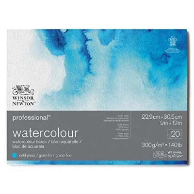 Afbeelding van Winsor &amp; Newton, Kleuren + verf voor doe het zelvers, Aquarelvulling prof. koude pers 300g 23x31cm 20p