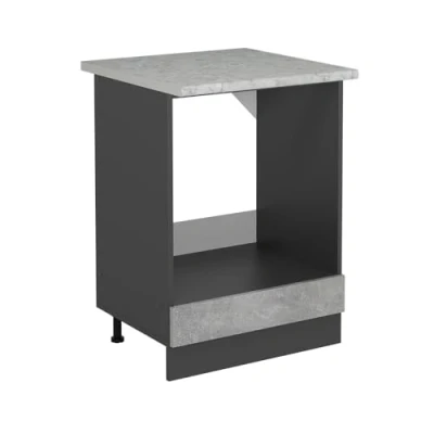 Afbeelding van Vicco Ovenombouwkast R Line, Beton/Antraciet, 60 cm WB Marmer