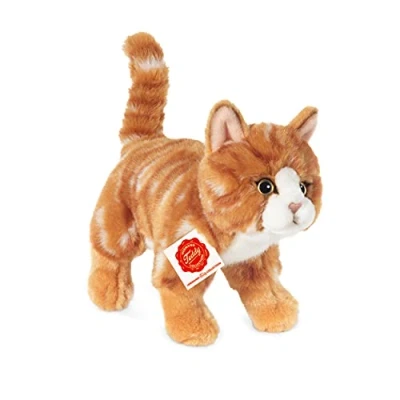 Afbeelding van Teddy Hermann 90682 Kat 20 cm, zacht speelgoed, pluche rode tabby
