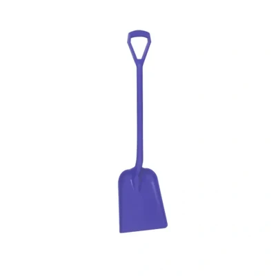 Afbeelding van Vikan Schoppen Lichtgewicht Schop Met Korte Steel En D greep Standaard Blad Van Polypropyleen Hoogte 1040mm (327x271x50mm) Paars