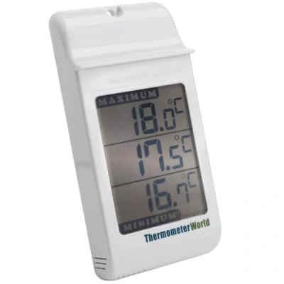 Afbeelding van max min digitale broeikasthermometer, thermometer voor bewaking van maximale en minimale temperaturen, accessoire wandkassen binnen buiten