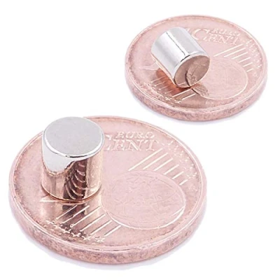 Afbeelding van Brudazon 10 mini schijfmagneten 5 x mm N52 sterke neodymium magneten extra voor modelbouw, foto, witte wand, handwerk schijf
