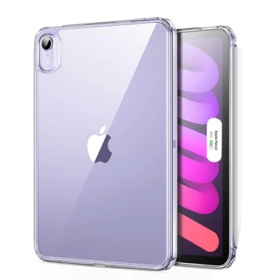 Afbeelding van ESR Hybride transparante beschermhoes compatibel met iPad Mini 6e generatie, dun en licht, harde achterkant zachte rand, vergeelt niet, ondersteunt potlood 2, transparant