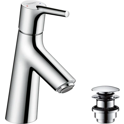 Afbeelding van Hansgrohe Talis S 1 greeps wastafelkraan 80 Push Open afvoer