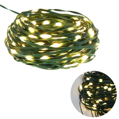 Afbeelding van Cheqo® Draadverlichting Kerstverlichting Kerstlampjes Kerstboomverlichting Lampjes Slinger Lichtsnoer LED voor Binnen en Buiten 9 Meter 120 Extra Warm Wit