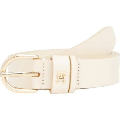 Image de Tommy Hilfiger Ceinture en cuir pour femme 2,5 cm Essential Effortless Blanc cassé (Pétale ivoire), 80