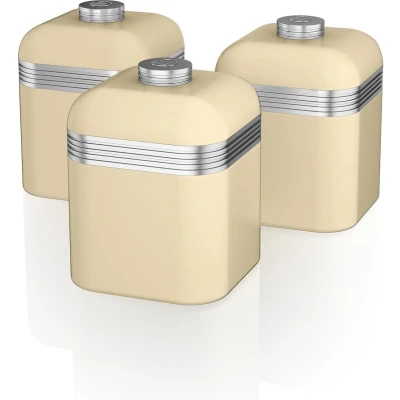 Afbeelding van Swan SWKA1020CN Retro Opbergblikken Set van 3 Creme