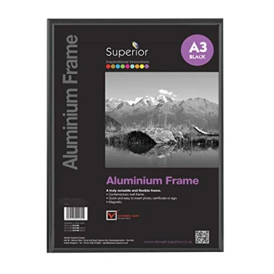 Afbeelding van Seco fotolijst A3 zwart geborsteld aluminium 11mm frame SE ALA3 BK