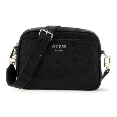 Afbeelding van Guess Vikky II Camera Crossbody Dames Tas Black Logo One Size