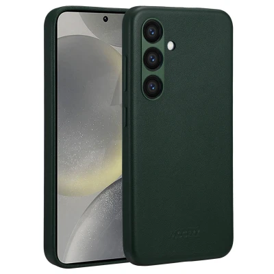 Afbeelding van Accezz Hoesje Geschikt voor Samsung Galaxy S24 MagSafe Leather Backcover donkergroen