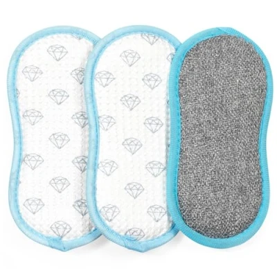 Afbeelding van Beldray LA086372UFEU7 Set van 3 Crystal Clean anti bakreinigingspads, streepvrije glans, uitbak, houdt voorwerpen langer schoon en fris, verwijdert hardnekkige vlekken