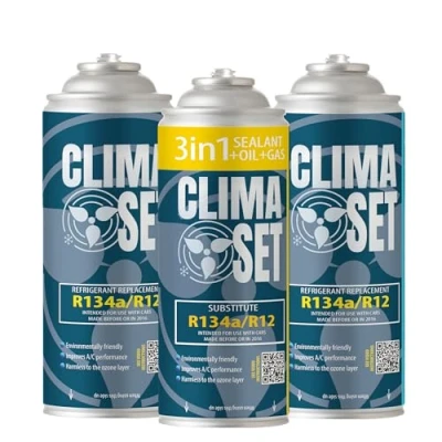Afbeelding van Clima Set van 3 x R134a vervanging voor gas en 1 in koelmiddel airconditioning/afdichting/olie airconditioning de auto 4 170 g