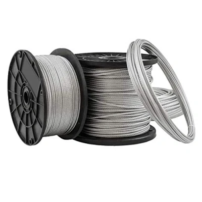 Afbeelding van DQ PP Gegalvaniseerde staalkabel, 5 mm, 25 m, 6 x 19 aders, geweven draadkabel, metalen kabel, verzinkt