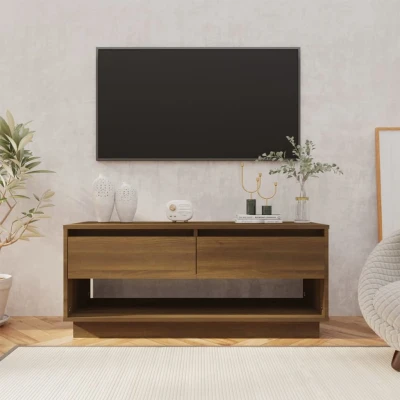 Afbeelding van Tv meubel 102x41x44 cm spaanplaat bruineikenkleurig