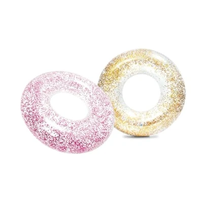 Afbeelding van Intex Transparant Glitter Zwemband Roze of Goud 119 cm