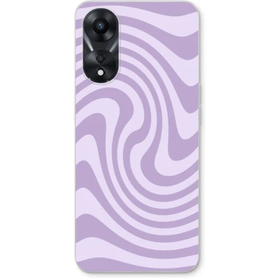 Afbeelding van Case Company® hoesje geschikt voor Oppo A78 5G Swirl Paars Soft Cover Telefoonhoesje Bescherming aan alle Kanten en Schermrand