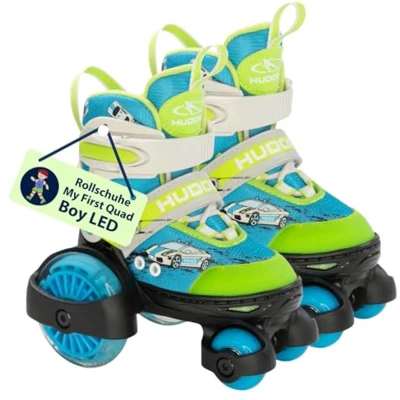 Afbeelding van Hudora, Meisjes, Rolschaatsen, Rolschaatsen Mijn eerste Quad LED Jongen (28), Blauw