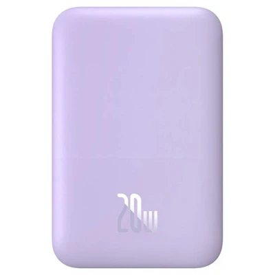 Afbeelding van Baseus Mini 6.000 mAh Powerbank Paars Compact Met MagSafe &amp; Fast Charge 20W USB C Geschikt voor Apple iPhone en andere smartphones