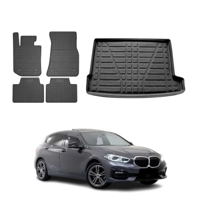 Afbeelding van OMAC Kofferbakkuip voor alle weersomstandigheden, geschikt BMW 1 serie F40 2019 2022, 3D pasvorm, hoge rand, rubber omstandigheden, zwart TPE