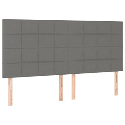 Afbeelding van vidaXL Hoofdborden 4 st 80x5x78/88 cm stof donkergrijs